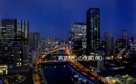病室からの夜景の画像